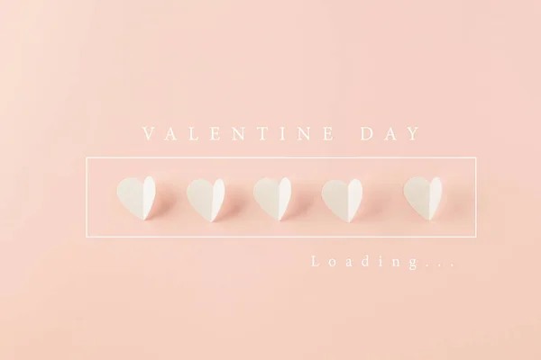 Happy Valentines Day Background Coming Soon Loading Flat Lay Paper — стоковое фото