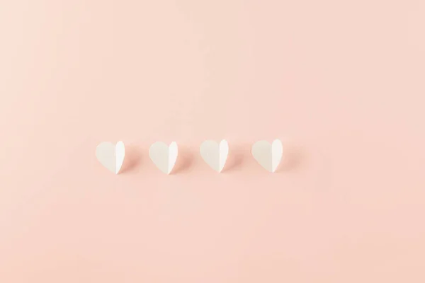 Happy Valentines Day Background Top View Flat Lay Paper Elements — Stockfoto