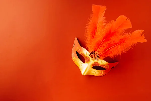 Happy Purim Carnival Carnival Mask Mardi Gras Celebration Isolated Red — Stockfoto