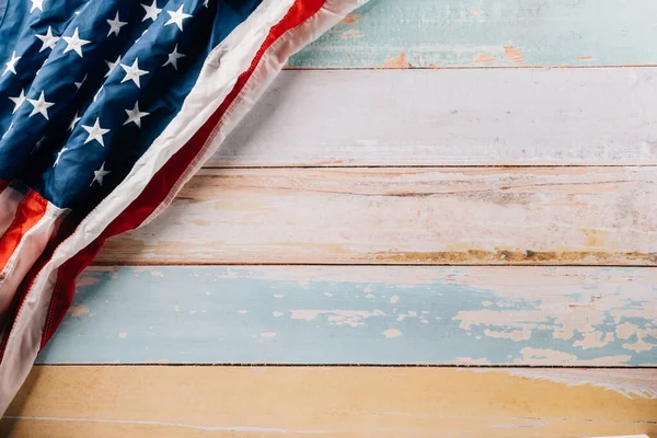 Usa Flag Memorial Day Abstract Wooden Background Banner Template Design — 스톡 사진