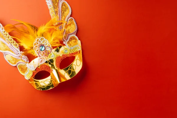 Happy Purim Carnival Carnival Mask Mardi Gras Celebration Isolated Red —  Fotos de Stock