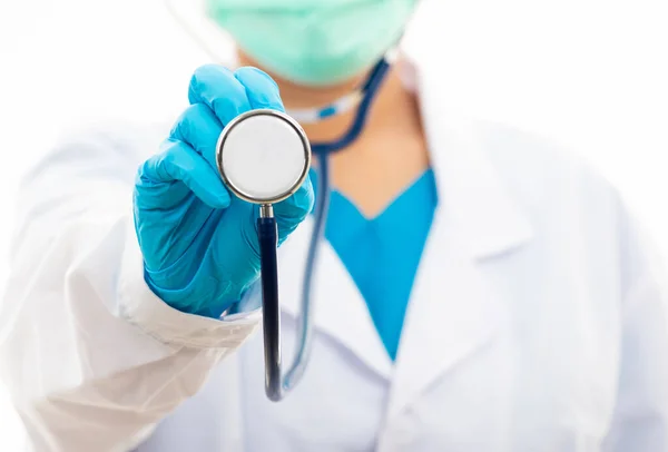 Doctor Day Concept Female Nurse Wearing Rubber Gloves Woman Doctor — Stock Photo, Image