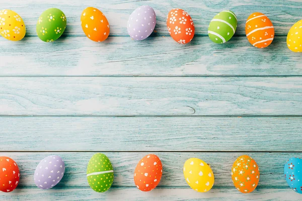Happy Easter Day Concept Top View Holiday Banner Background Web — Stockfoto