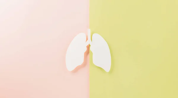 Światowy Dzień Gruźlicy Papier Płuca Cięcia Dekoracyjny Symbol Różowym Zielonym — Zdjęcie stockowe