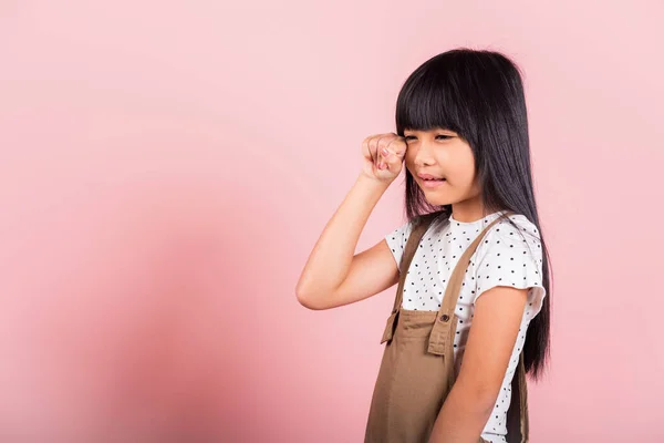 Crianças Infelizes Asiático Criança Anos Idade Mau Humor Seu Choro — Fotografia de Stock