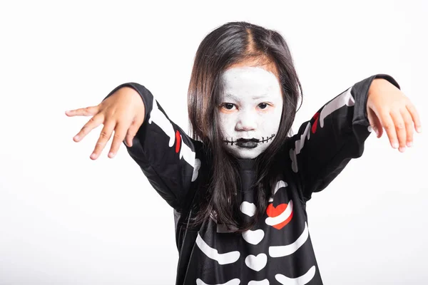Halloween Kid Child Woman Horror Face Painting Make Ghost Scary — Foto Stock