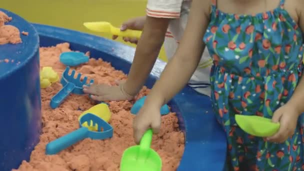 Heureux Enfants Asiatiques Amusant Sur Château Gonflable Centre Divertissement Jouant — Video