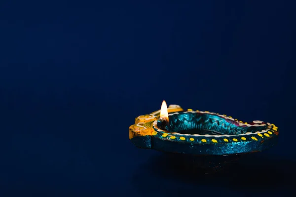 Diwali Holi Celebration Vibrant Clay Diya Lamps Symbolizing Prosperity Happiness — Stock Photo, Image