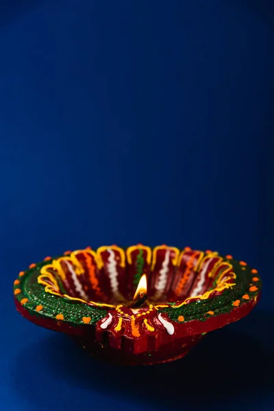 Fira Diwali Med Dessa Lysande Lera Diya Lampor Symboler För — Stockfoto