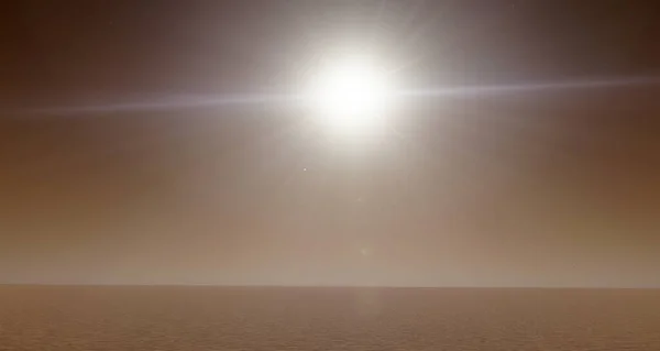 Mars Gün Doğumu Yüzeyden Görülür Mars Seyahat Illüstrasyon Arka Planı — Stok fotoğraf