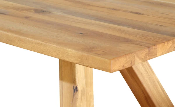 木制桌面表面与白色背景隔离 实木家具近景3D插图 — 图库照片