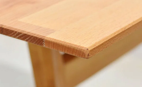 木制桌面表面与白色背景隔离 实木家具近景3D插图 — 图库照片