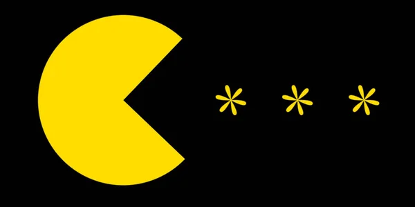 Χορτοφαγικά Pac Man Τρώει Λουλούδια Διάσημο Βίντεο Παιχνίδι Θέμα Εικονογράφηση — Φωτογραφία Αρχείου