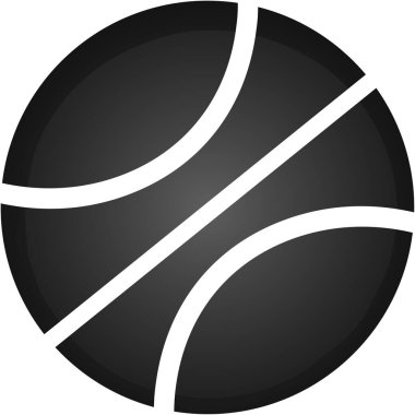 Basketbol topu ikonu beyaz arkaplan vektör illüstrasyonunun üzerinde. Basketbol topu şekilli logo konsepti, clipart