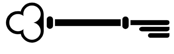 白い背景の上に隔離された古典的なキーの形 キークリップのベクトルイラスト — ストックベクタ