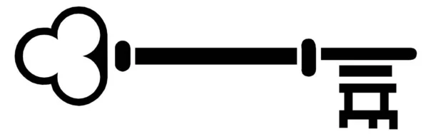 白い背景の上に隔離された古典的なキーの形 キークリップのベクトルイラスト — ストックベクタ