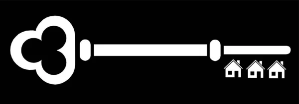 Κλασικό Λευκό Βασικό Σχήμα Που Απομονώνεται Μαύρο Φόντο Έννοια Ενοικίασης — Διανυσματικό Αρχείο