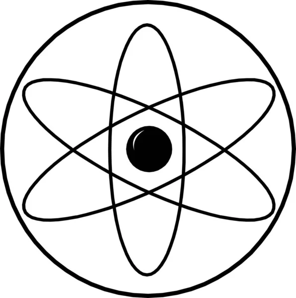 Atom Symbol Atom Icon Vector Illustration — Stock Vector