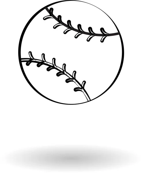 Пиктограмма Бейсбольного Мяча Белом Фоне Векторной Иллюстрации Концепция Американского Бейсбольного — стоковый вектор
