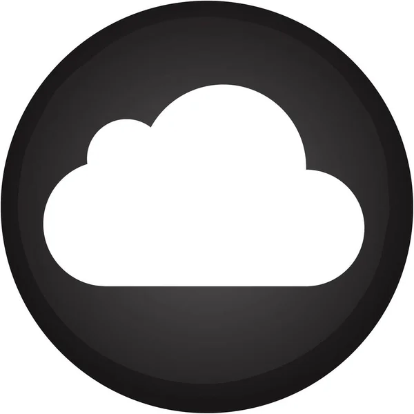 Cloud Icoon Witte Wolk Knop Vector Illustratie — Stockvector