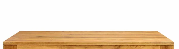 Holztischoberfläche Isoliert Über Weißem Hintergrund Massivholzmöbel Vektor Illustration Schließen — Stockvektor