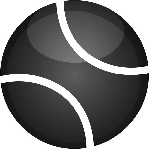Tennis Bal Pictogram Witte Achtergrond Vector Illustratie Tennis Bal Silhouet — Stockvector