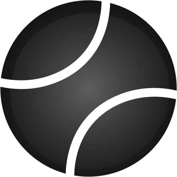 Icône Balle Tennis Sur Fond Blanc Illustration Vectorielle Silhouette Balle — Image vectorielle
