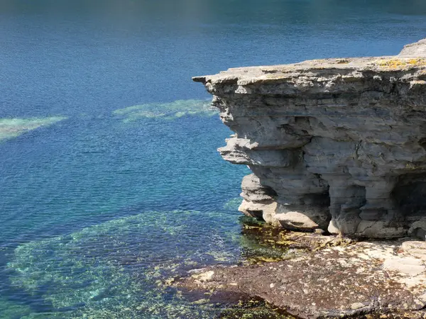 Stock image Cliffs and Atlantic ocean background, rocks and laguna, beauty in nature. Vacation trip wallpaper