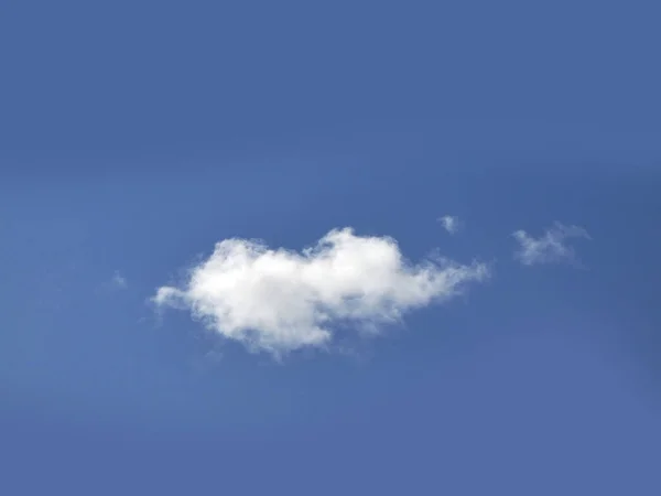 Single White Cloud Blue Sky Background Fluffy Cumulus Cloud Shape — Stock Photo, Image