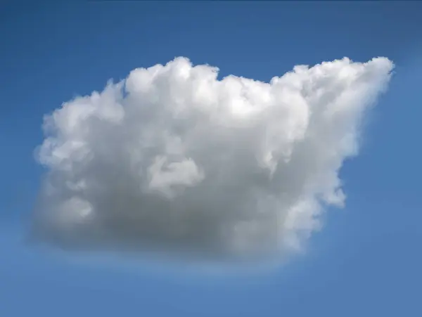 White Single Cloud Blue Sky Background Fluffy Cumulus Cloud Shape — Stock Photo, Image