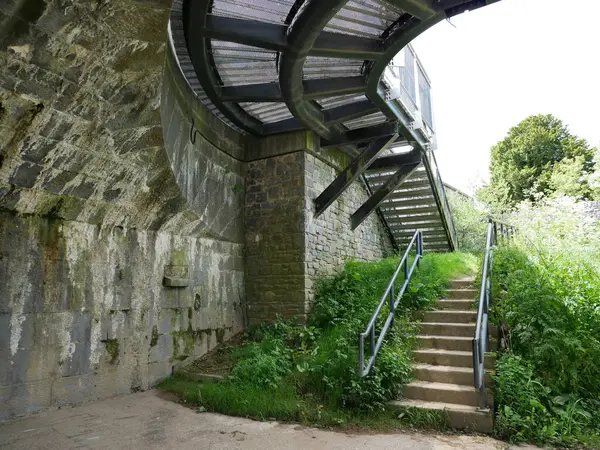 Treppen Einer Alten Steinbrücke Irland Alte Brücke Aus Steinen Und — Stockfoto