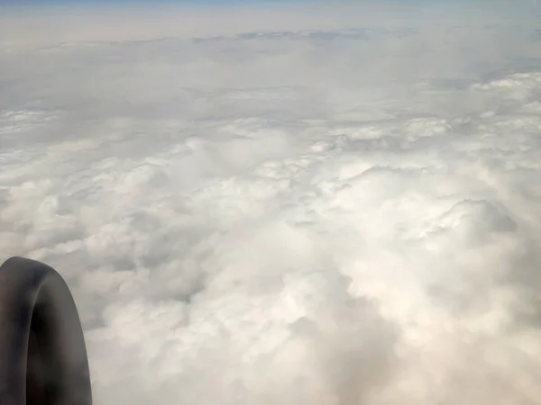 Nuvens Como Eles São Vistos Avião Céu Com Fundo Nuvens — Fotografia de Stock