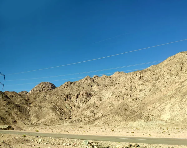 Rotsen Woestijn Sinaï Woestijn Bergen Landschap Behang Schilderachtig Uitzicht — Stockfoto