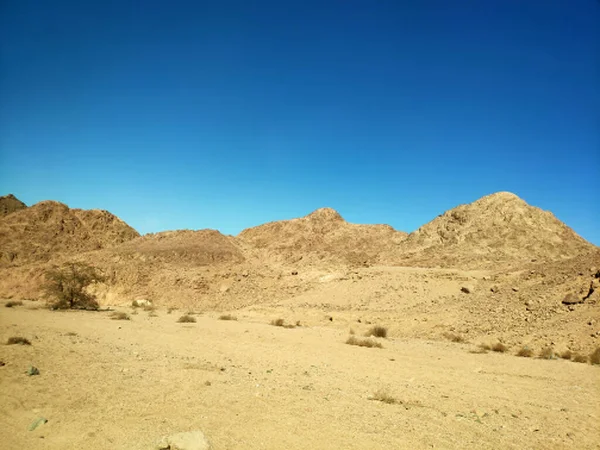 Sinaï Woestijn Achtergrond Met Bergen Verlaten Landschap — Stockfoto