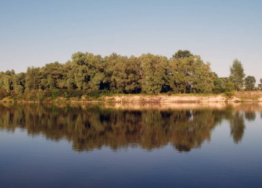 Desna Nehri bankalar, Ukrayna. Muhteşem doğa arka plan, güzel manzara