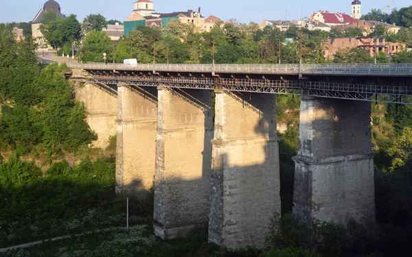 Старый Каменный Мост Построенный Римлянами Веке Каменец Подольский Украина — стоковое фото