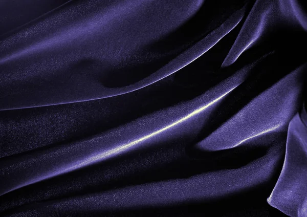 Djup Blå Glänsande Tyg Textur Bakgrund Naturligt Textilmaterial Mönster Omslag — Stockfoto
