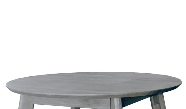 木のテーブルの上 白い背景の写真の上に隔離された夕食のテーブルの表面 天然木製家具のクローズビュー — ストック写真