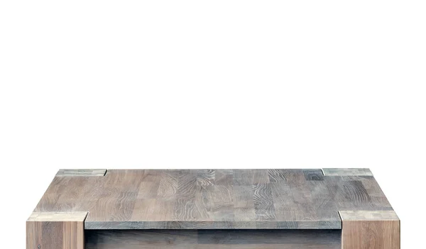 Houten Tafelblad Geïsoleerd Witte Achtergrond Meubilair Massief Hout Close View — Stockfoto