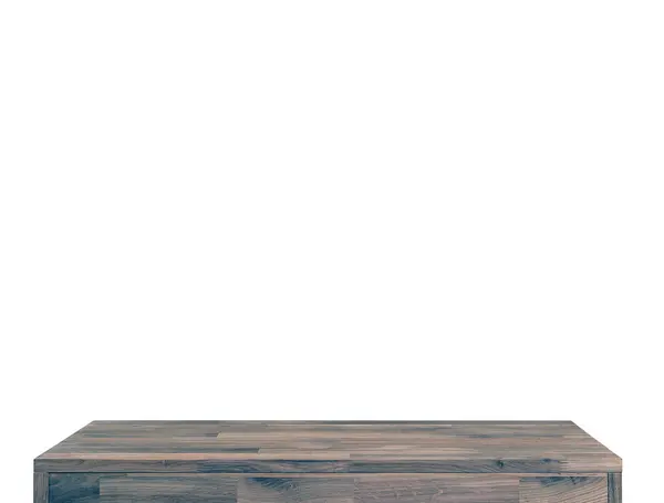 Wooden Table Top Surface Isolated White Background Solid Wood Furniture — Stock Photo, Image