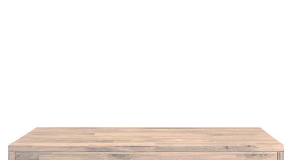 Деревянная Поверхность Стола Изолирована Белом Фоне Мебель Цельного Дерева Пустой — стоковое фото