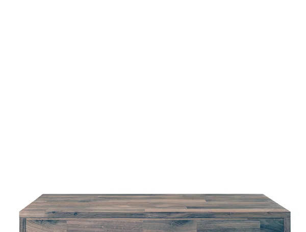 Wooden Table Top Surface Isolated White Background Solid Wood Furniture — 스톡 사진