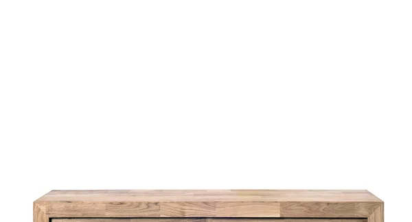 Wooden Table Top Surface Isolated White Background Solid Wood Furniture — Stock Fotó