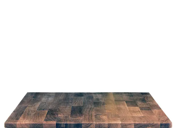 Wooden Table Top Surface Isolated White Background Solid Wood Furniture — 图库照片