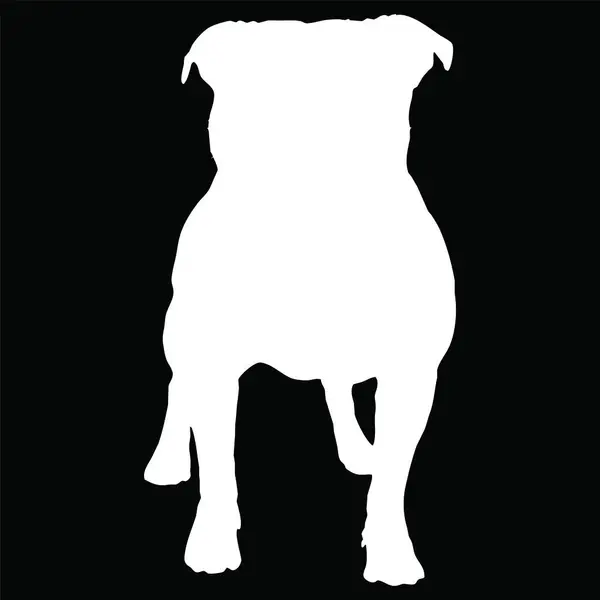Forma Del Cane Vettoriale Illustrazione Silhouette Cane Bianco Sfondo Nero — Vettoriale Stock