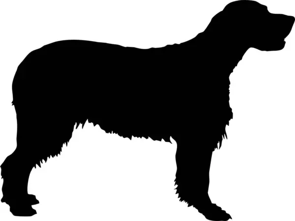 Hundsiluett Skylt Vektor Illustration Svart Hund Form Över Vit Bakgrund — Stock vektor