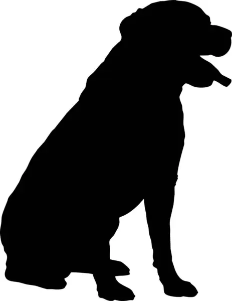 Иллюстрация Векторного Знака Собачьего Силуэта Черная Собака Белом Фоне Концепция — стоковый вектор