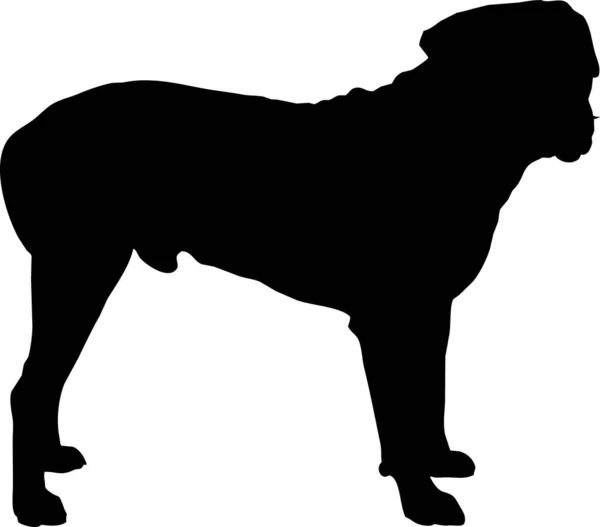Perro Silueta Signo Vector Ilustración Forma Perro Negro Lobo Sobre — Archivo Imágenes Vectoriales