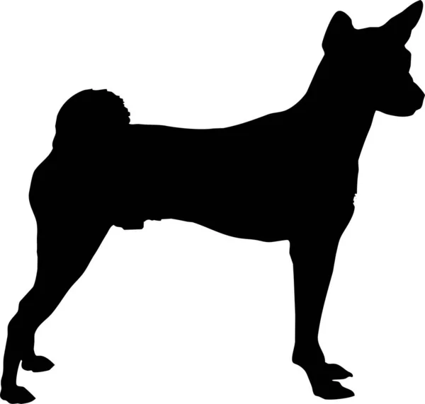 狗的轮廓符号矢量图解 黑狗或狼的形状覆盖在白色背景上 保护概念 兽医诊所标志概念说明 — 图库矢量图片