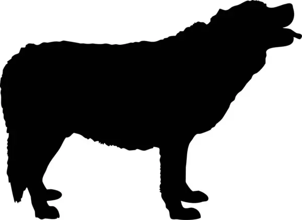 Pies Szczeka Sylwetka Znak Wektor Ilustracji Czarny Pies Lub Wilk — Wektor stockowy